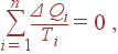 \sum\limits_{i=1}^n\frac{\Delta Q_i}{T_i}=0 ,